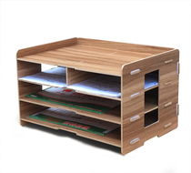 D039 Wooden A3A4 file rack Printer rack four-layer large classification office supplies storage desktop bookshelf