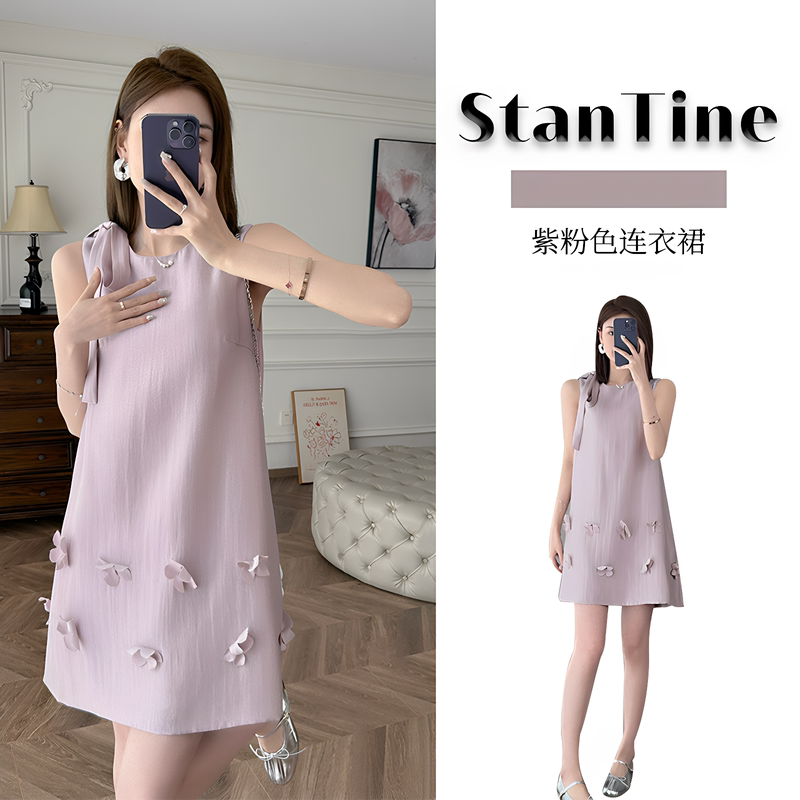 Spring Clothing for Women 2025 New Style Light Luxury High-End Purple Elegant Dress Petite Light Spring Style Outfit Dress