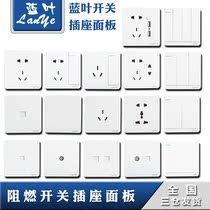 Blue leaf home decoration 86 type USB one open five hole porous wall with switch socket panel multifunctional household set