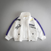 Boys spring clothes jacket new Korean version Chauded boy clothes baby fake two children Spring and autumn season white clique blouse