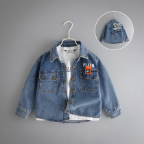 Boys denim shirts spring and autumn new styles medium and large childrens clothing trendy baby Korean style jackets childrens style shirts