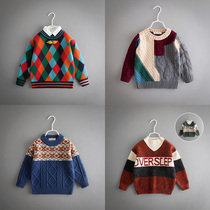 Childrens clothes boy winter clothing CUHK childrens blouses children Han version Chaobao sleeve hooded sweater boy sweater-knitted sweater