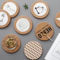 Xionggu group Nordic thermal insulation placemat Pot mat Animal geometric round household thickened cork anti-scalding dish mat coaster