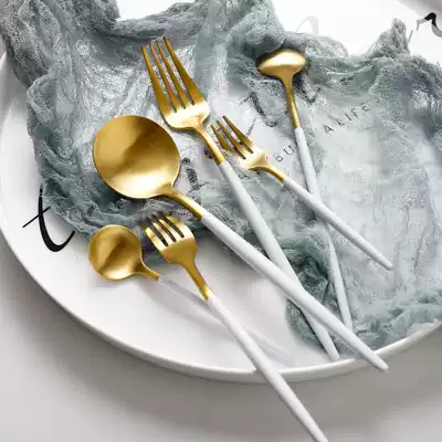 Kumagaya group Nordic stainless steel Western steak knife fork spoon Dessert fruit coffee stirring long spoon tableware set