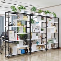 Partition shelf bookshelf floor-standing flower rack internet celebrity living room wrought iron office decoration cabinet wall restaurant screen entrance