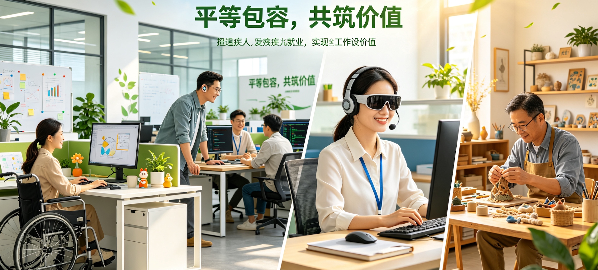 残疾人工作的场景