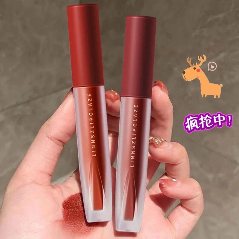 Big card flat substitute swanky velvet lip glazed lipstick white foggy face matte lip gloss lip nectar mesh red student parity