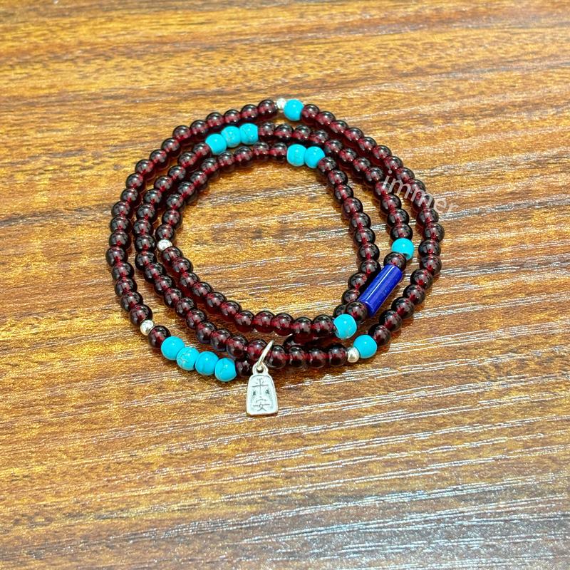 Natural Garnet Bracelet, Three-Layer Bracelet for Men and Women, Multi-Layer Bracelet, Same Style as Yi Yangqianxi's Bracelet