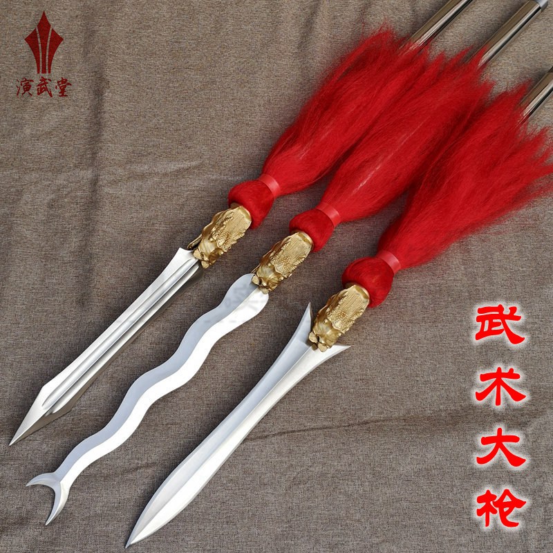 Stainless steel red-tasseled gun, snake spear gun, overlord gun