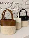 Ведро, небольшая дизайнерская портативная сумка, соломенная летняя корзина, коллекция 2023, премиум класс