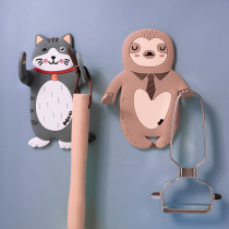 Incognito hook Japanese creative cartoon animal viscose hook Bathroom wall punch-free strong sticky hook Mobile phone holder