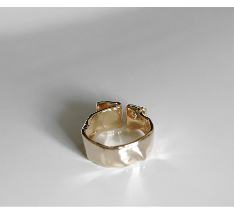 WHITE DWARF | Ribbon Series Ring 925 Silver Open Có thể điều chỉnh Thiết kế độc lập Trang sức gốc 13-16 nhẫn đôi vàng tây