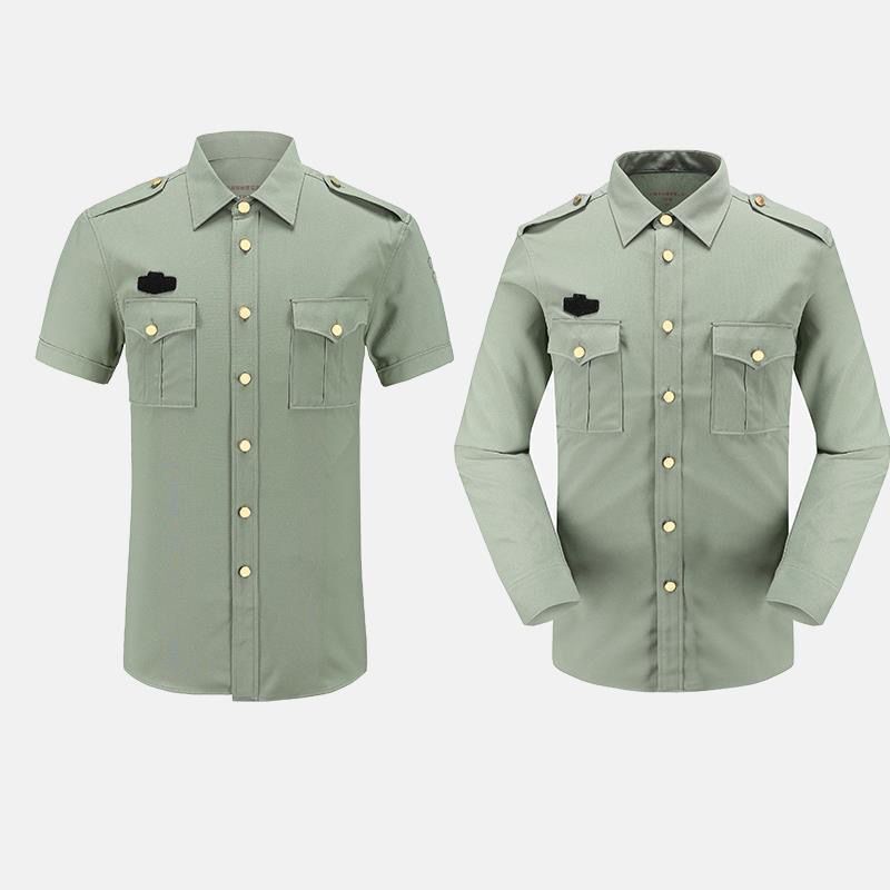 Authentic Short-Sleeved and Long-Sleeved Shirts with Metal Buttons, Quick-Drying and Breathable Summer Formal Wear for Adults, Performance Clothing