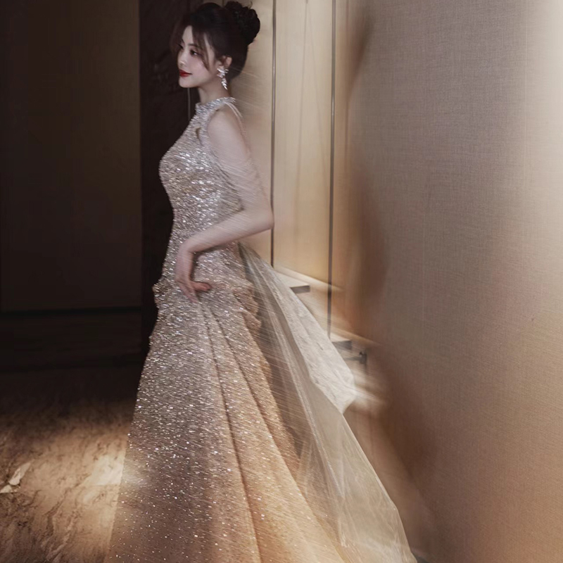 Evening dress, advanced elite skirt, wedding dress, high-quality style, french style Evening dress, advanced elite skirt, wedding dress, high-quality style, french style