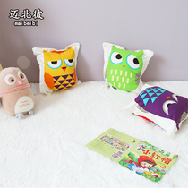 Maibei Northern Europe ins Wind owl pillow childrens square cushion baby cartoon pillow tent accessories