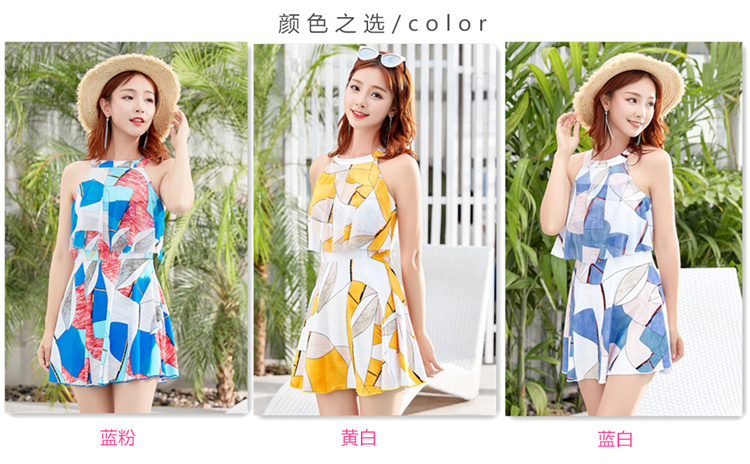 Suối nước nóng mới Xiêm nữ áo tắm kiểu phẳng góc bảo thủ mỏng che thịt nữ tăng đồ bơi nữ nhỏ bộ đồ bơi liền thân