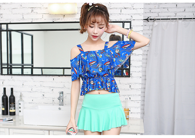 2018 new chia áo tắm ladies bikini Hàn Quốc đồ bơi thời trang in bảo thủ bìa bụng tập hợp đồ bơi đồ bơi 2 mảnh trẻ em