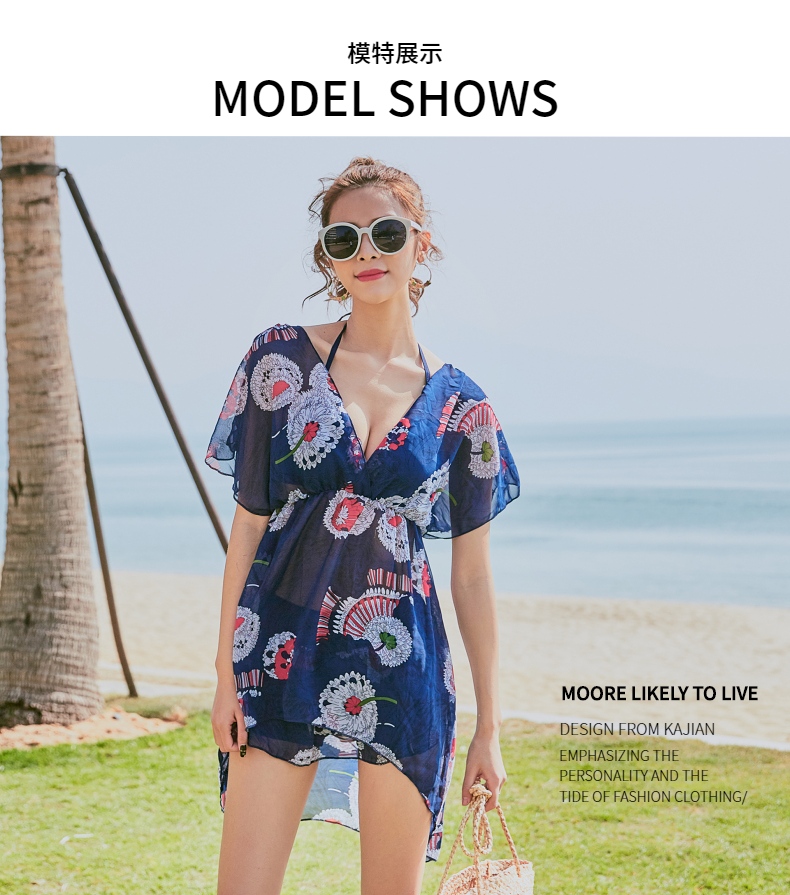2018 phụ nữ mới của bộ bikini chia ba mảnh bộ tấm thép tập trung ngực phẳng bãi biển thời trang cô gái áo tắm áo bơi 2 mảnh