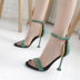 Phiên bản Hàn Quốc mùa hè 2019 mới sandal cao gót stiletto gợi cảm hở ngón từ khóa màu hoang dã phù hợp với giày mèo và giày nữ giày sandal nữ Sandal