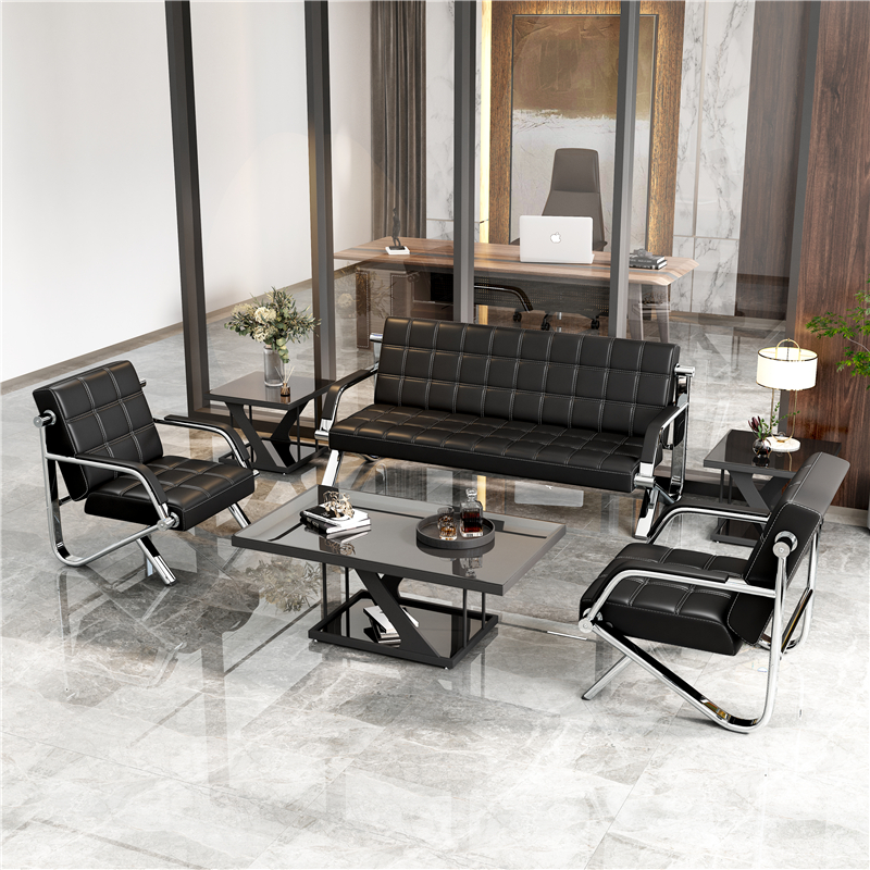 Office sofa Sofa Chairs Business Brief guests Home Small family style Sofa Office Sofa Tea Table Combo Trio