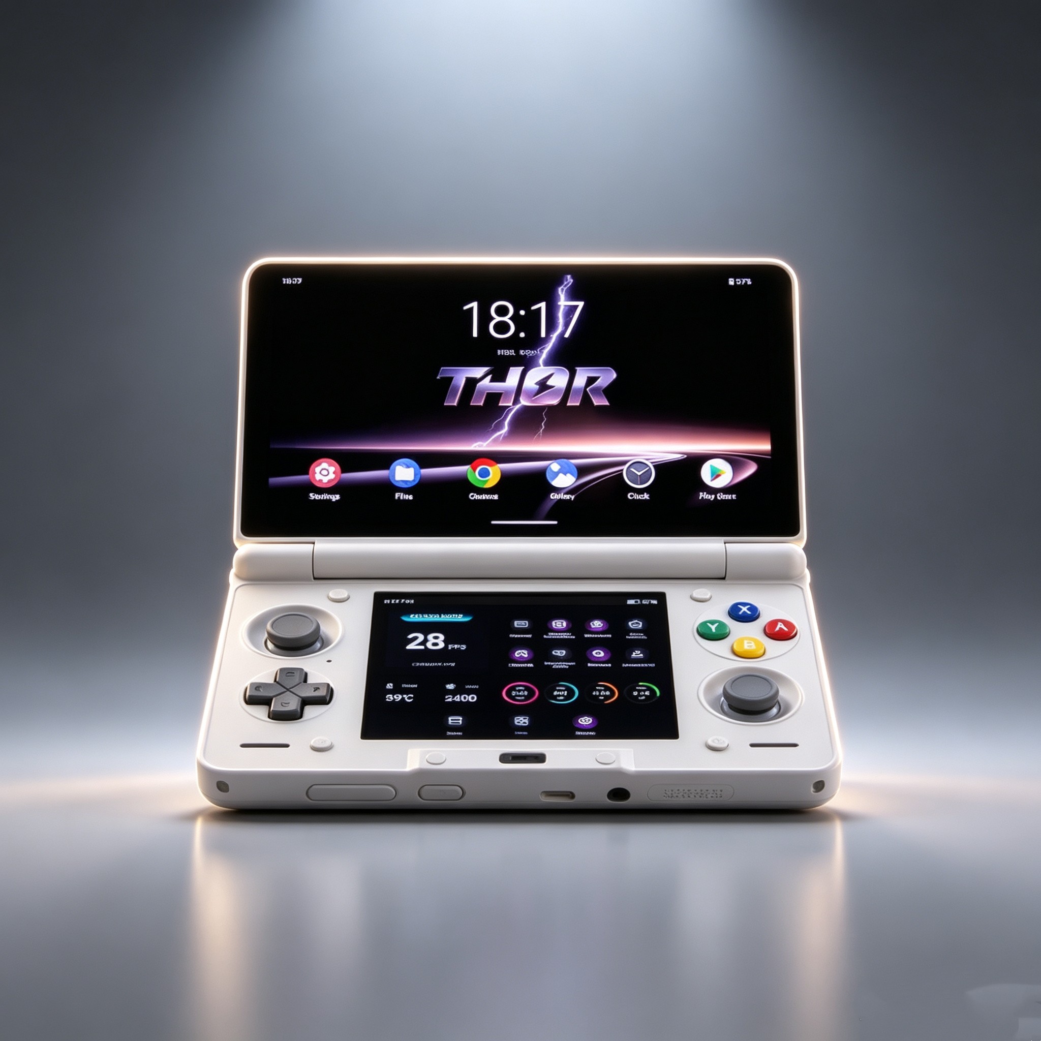 Thor Dual-Screen Flip Handheld Console Dual Oled Screen Handheld Open-Source Handheld Graduation Console Mobile Game Thor Game Console
