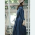 [Rò rỉ và rò rỉ] Canghai / váy denim đầu mùa thu phong cách mới của phụ nữ văn học cộng với váy dài cỡ trung - váy đầm