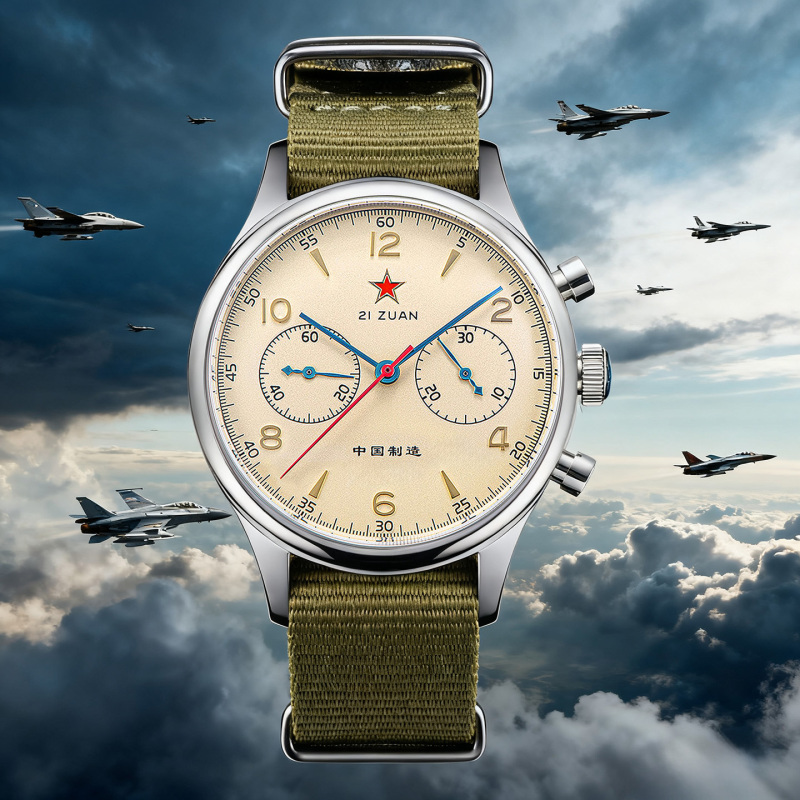 Foreign Trade Replica Pilot Men's Mechanical Watch Aviation Chronograph Tianjin 22-Jewel Gooseneck Movement Men's Watch Foreign Trade Replica Pilot Men's Mechanical Watch Aviation Chronograph Tianjin 22-Jewel Gooseneck Movement Men's Watch