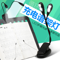 Music stand lamp piano guitar Erhu instrument USB clip set lamp double Head 4 lights adjustable