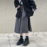 Осенняя юбка, 2019, в корейском стиле, высокая талия, свободный крой, А-силуэт