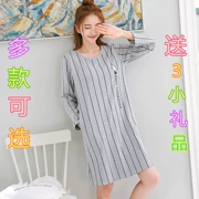 Đặc biệt hàng ngày váy ngủ nữ mùa thu đông và đồ ngủ cotton dài tay Phiên bản Hàn Quốc dễ thương có thể mặc công chúa tại nhà