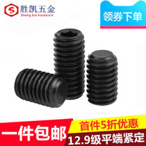 12 9-level flat end tightening without head hexagon socket screw flat head machine meter top wire M3M4M5M6M8M10M12