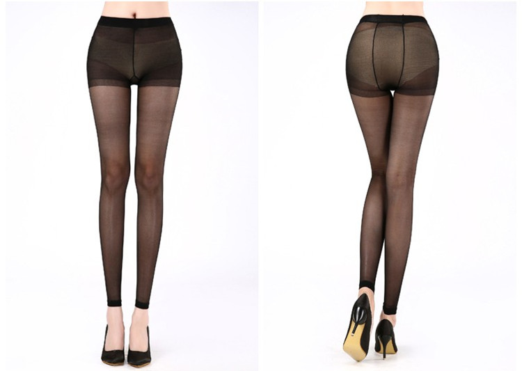 Vớ pantyhose nhung chống móc mùa xuân và mùa thu chín điểm xà cạp vớ nữ mùa hè phần mỏng 9 điểm đen