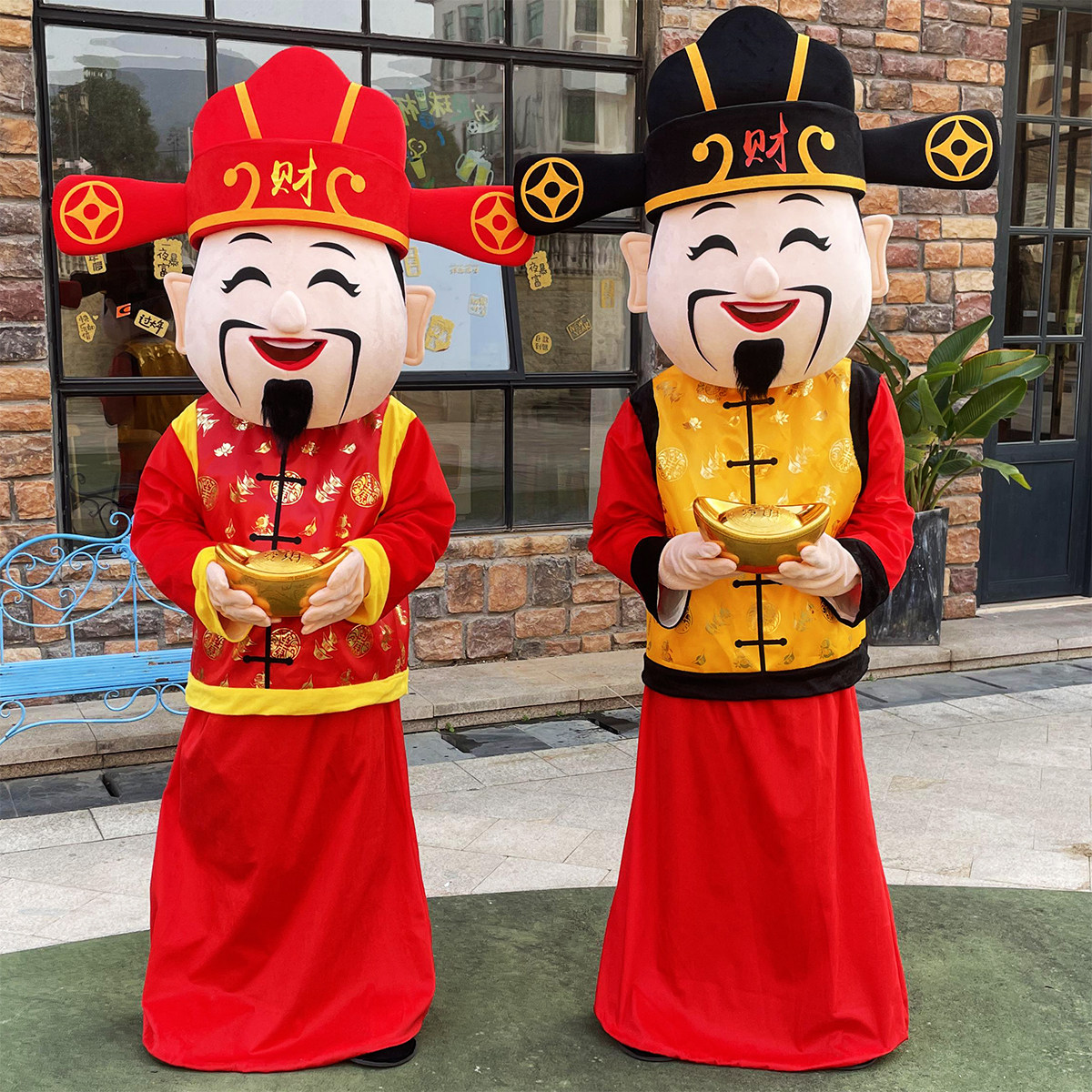 財神のコスチューム、大人用漫画マスコットパフォーマンスコスチューム、辰年マスコットウォーキング小道具、人形コスチュームセット