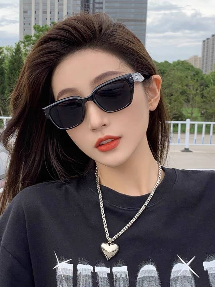 Zhang Ruoyun's Same Style Gm Sunglasses for Men, 2025 New Model, Uv Protection, Square, Cool Cat-Eye Sunglasses with a High-End Feel