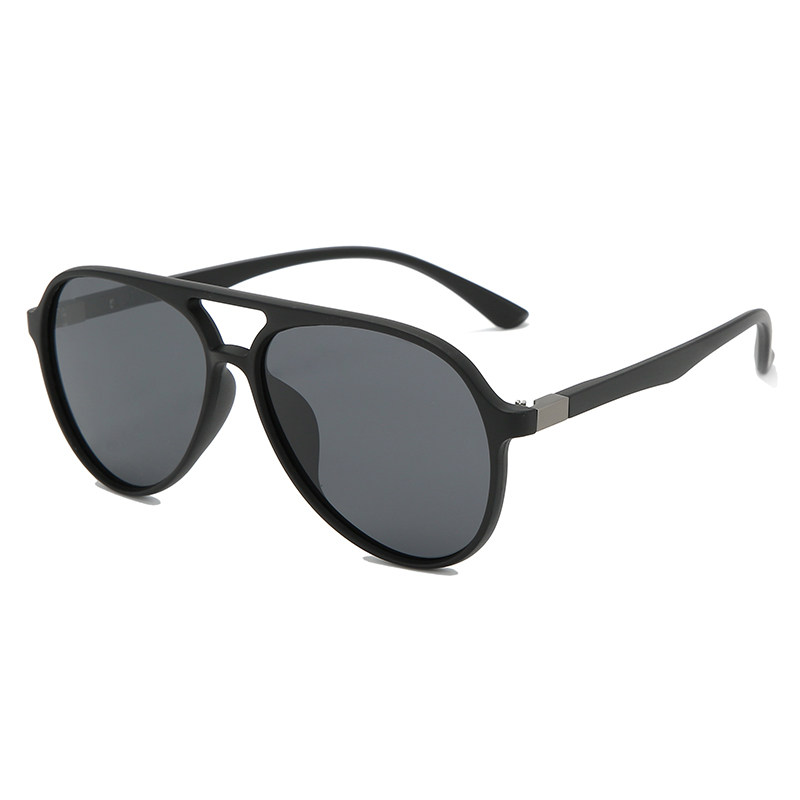 Pilot-Style Men's Polarized Sunglasses, Korean Style, Large Round Frame, Aviator Style, Face-Slimming, Uv Protection, Driving Sunglasses