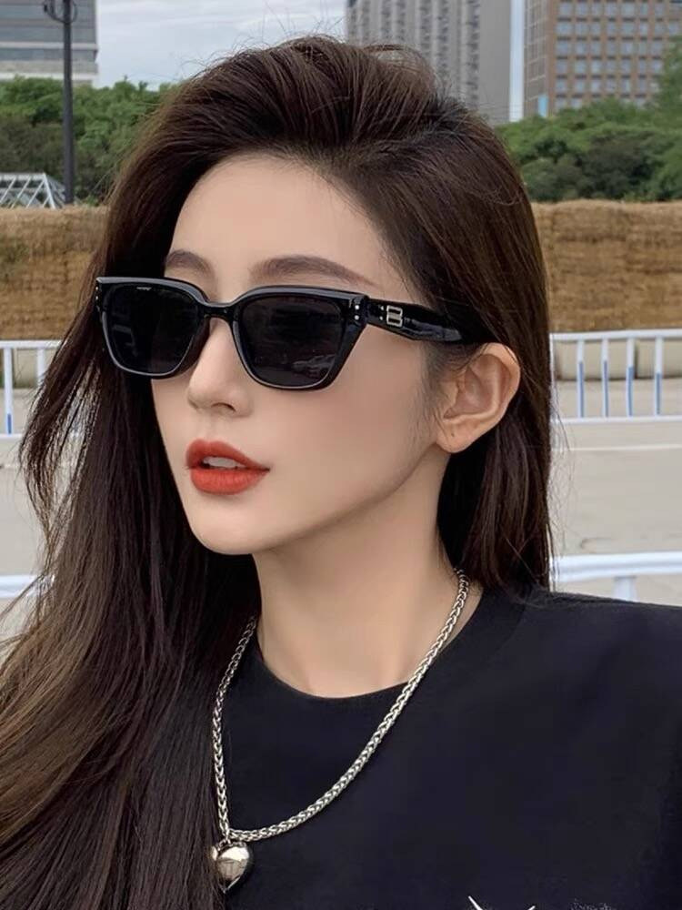 Zhang Ruoyun's Same Style Gm Sunglasses for Men, 2025 New Model, Uv Protection, Square, Cool Cat-Eye Sunglasses with a High-End Feel