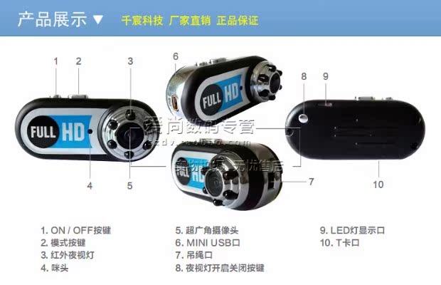 Chụp ảnh 5 camera kỹ thuật số thu nhỏ HD hồng ngoại nhìn đêm camera nhỏ camera giám sát nhỏ DV