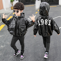 Boys leather jacket autumn winter 2020 new autumn Korean version of foreign style bat leather loose childrens leather jacket