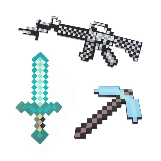 My world around the toy game foam diamond sword pickaxe gun ax Steve headgear creeper mask children