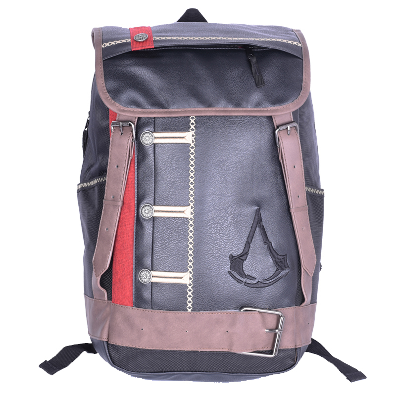 Assassin Dogma Game Perimeter Double Shoulder Bag Embroidered PU Leather Retro Wind Signs Scapegoat Student Computer Travel Bag