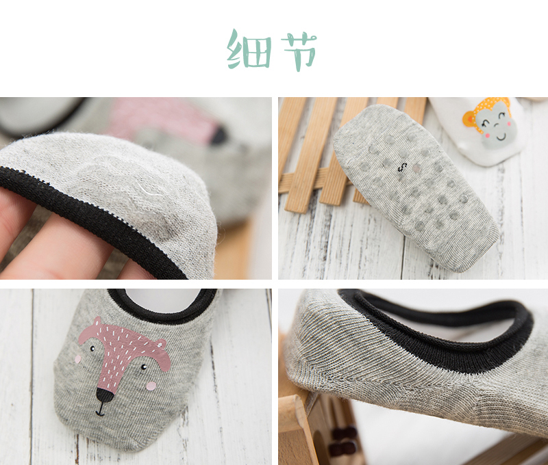 5 cặp của trẻ em mùa hè mỏng vớ vớ nam cotton vớ vớ nông miệng vớ phim hoạt hình giúp đỡ thấp cô gái vô hình vớ trượt