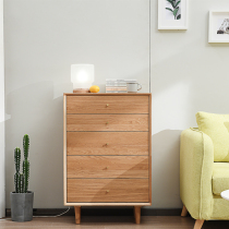 Nordic solid wood chest chest simple modern white oak bedroom living room drawer lockers corner storage cabinet