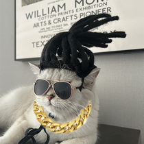 Cat wig dirty braids funny rock hood British short French bull glasses necklace dog cross-dressing hat