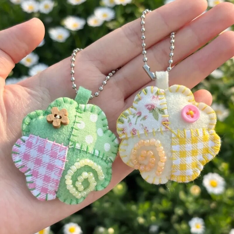 DIY Handmade Four-Leaf Clover Doll Non-Woven Fabric DIY Material Kit Keychain Backpack Pendant Creative Birthday Gift DIY Handmade Four-Leaf Clover Doll Non-Woven Fabric DIY Material Kit Keychain Backpack Pendant Creative Birthday Gift