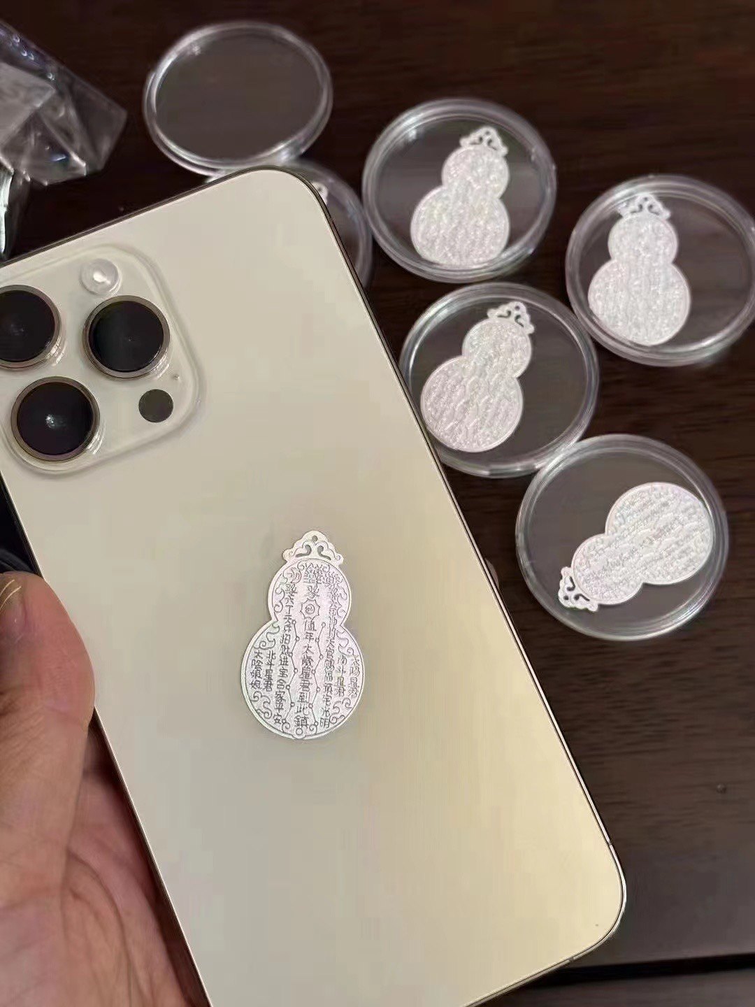 Pure silver foot silver 999 pure silver plinth mobile phone sticker too old gift Fukumoto Year of the year-Taobao