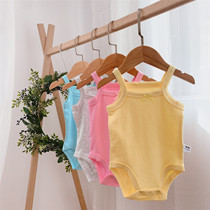 Baby girl little sling bag jacket summer backless ultra-thin vest cotton sleeveless summer baby triangle
