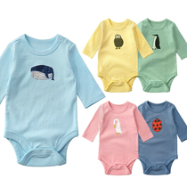 Baby long sleeve Triangle shirt solid color bag hip long sleeve jumpsuit newborn pullover spring and autumn baby ha clothes