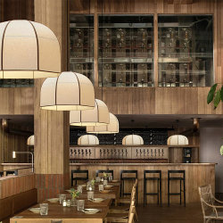Creative Japanese-Style Retro Bedroom Dining Room Dining Table Lamp, Private Room Bar Counter Artistic Fabric Vintage High-End Pendant Light