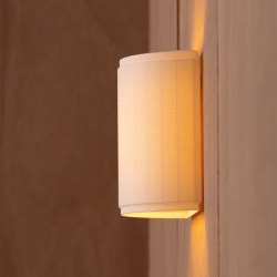 Japanese Style Collo Sconce Silk Fabric Wall Lamp Semicircle Aisle Bedroom Bedside Background Wall Study Dining Lamp