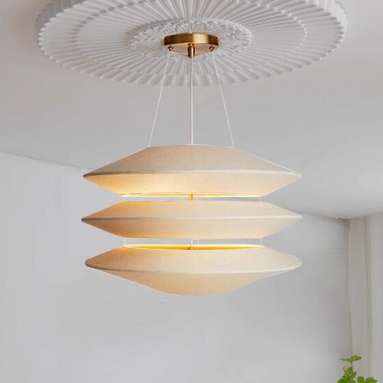 Nordic Creative Chandelier Simple Restaurant Living Room Bedroom Aisle Cafe Bar Warm Romantic Decorative Fabric Lamp